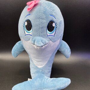 SeaWorld Parks & Entertainment Stuffed Animal Dolphin Plush Blue 10"